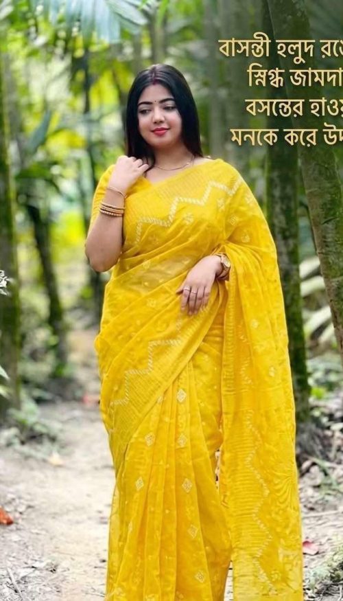 সুতার কাজের জামদানী শাড়ি